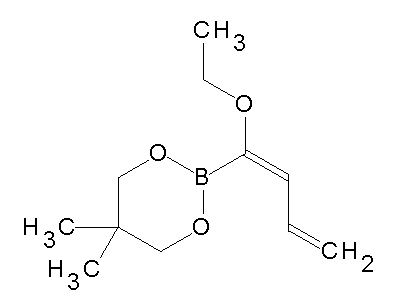 Chemical structure of 2-(1-ethoxybuta-1,3-dienyl)-5,5-dimethyl[1,3,2]-dioxaborinane