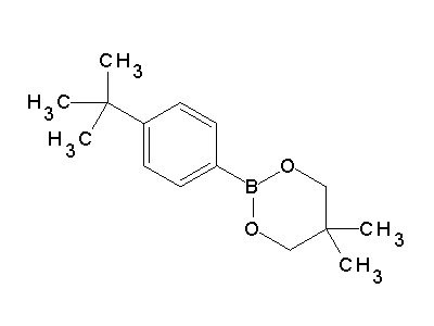 Chemical structure of 5,5-dimethyl-2-(4-t-butylphenyl)-1,3,2-dioxaborinane