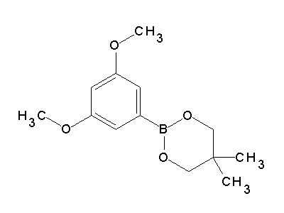 Chemical structure of 2-(3,5-dimethoxyphenyl)-5,5-dimethyl-1,3,2-dioxaborinane