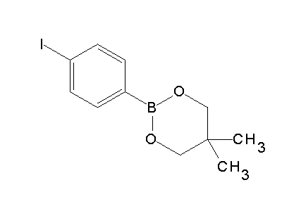 Chemical structure of 2-(4-iodophenyl)-5,5-dimethyl-1,3,2-dioxaborinane