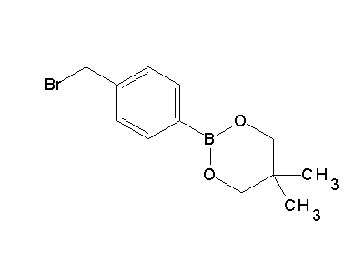Chemical structure of p-bromomethyl phenyl boronic acid neopentyl ester