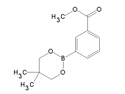 Chemical structure of methyl 3-(5,5-dimethyl-1,3,2-dioxaborinan-2-yl)benzoate