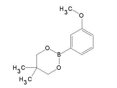 Chemical structure of 2-(3-methoxyphenyl)-5,5-dimethyl-1,3,2-dioxaborinane