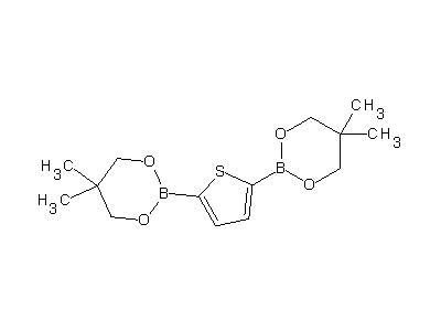 Chemical structure of 2,5-bis(5,5-dimethyl-1,3,2-dioxaborinan-2-yl)thiophene