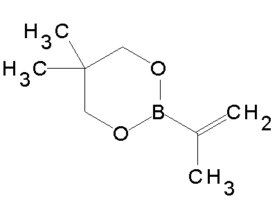 Chemical structure of 2-isopropenyl-5,5-dimethyl[1,3,2]dioxaborinane