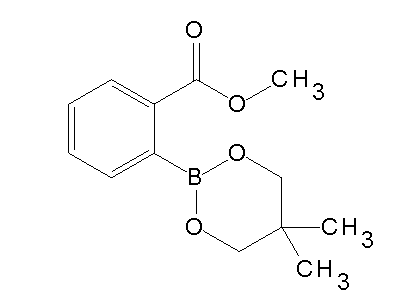 Chemical structure of methyl 2-(5,5-dimethyl-1,3,2-dioxaborinan-2-yl)benzoate