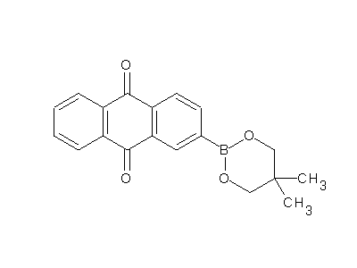 Chemical structure of 2-(5,5-dimethyl-1,3,2-dioxaborinan-2-yl)anthracene-9,10-dione
