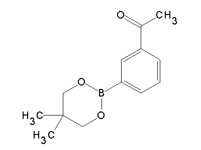 Chemical structure of 5,5-dimethyl-2-(3-acetylphenyl)-1,3,2-dioxaborinane
