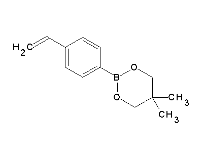 Chemical structure of 5,5-dimethyl-2-(4-ethenylphenyl)-1,3,2-dioxaborinane