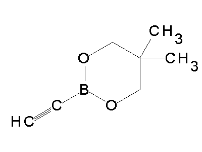 Chemical structure of 2-ethynyl-5,5-dimethyl-1,3,2-dioxaborinane