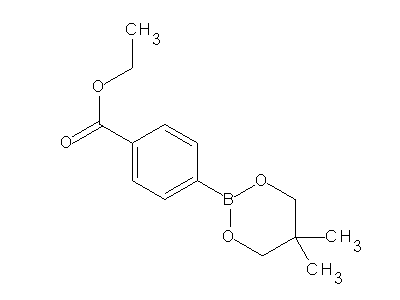 Chemical structure of ethyl 4-(5,5-dimethyl-1,3,2-dioxaborinan-2-yl)benzoate