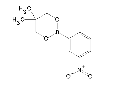 Chemical structure of 5,5-dimethyl-2-(3-nitrophenyl)-1,3,2-dioxaborinane