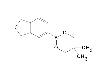 Chemical structure of 2-(2,3-dihydro-1H-inden-5-yl)-5,5-dimethyl-1,3,2-dioxaborinane