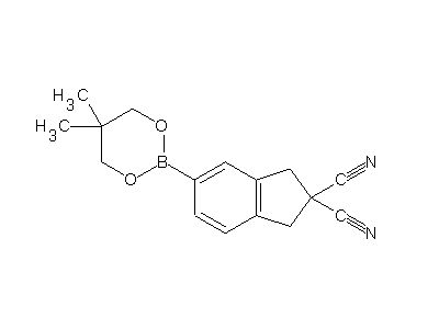 Chemical structure of 5-(5,5-dimethyl-1,3,2-dioxaborinan-2-yl)-1,3-dihydroindene-2,2-dicarbonitrile
