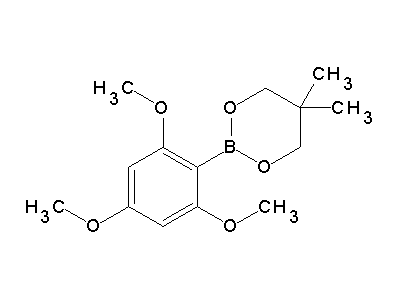 Chemical structure of 2,4,6-trimethoxyphenylboronic acid neopentyl glycol ester