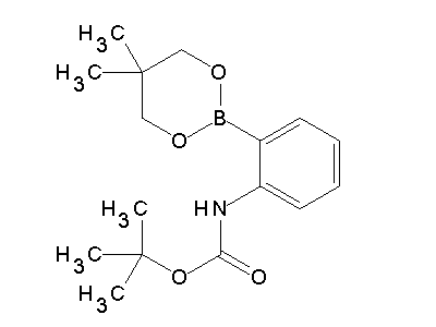 Chemical structure of N-Boc-2-aminophenylboronic acid neopentylglycol ester