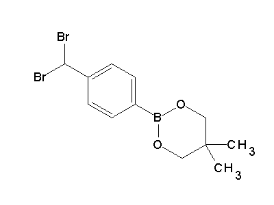Chemical structure of 2-[4-(dibromomethyl)phenyl]-5,5-dimethyl-1,3,2-dioxaborinane