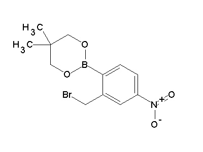 Chemical structure of 2-[2-(bromomethyl)-4-nitrophenyl]-5,5-dimethyl-1,3,2-dioxaborinane
