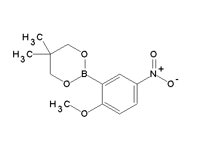 Chemical structure of 2-(5,5-dimethyl[1,3,2]dioxaborinan-2-yl)-4-nitroanisole