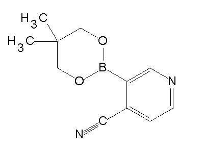 Chemical structure of 3-(5,5-dimethyl-[1,3,2]dioxaborinan-2-yl)isonicotinonitrile
