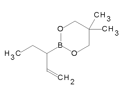 Chemical structure of 5,5-dimethyl-2-pent-1-en-3-yl-1,3,2-dioxaborinane
