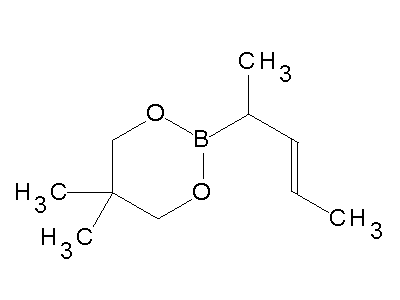 Chemical structure of 5,5-dimethyl-2-[(E)-pent-3-en-2-yl]-1,3,2-dioxaborinane
