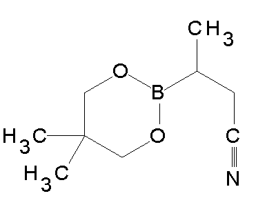 Chemical structure of 3-(5,5-dimethyl-1,3,2-dioxaborinan-2-yl)butanenitrile