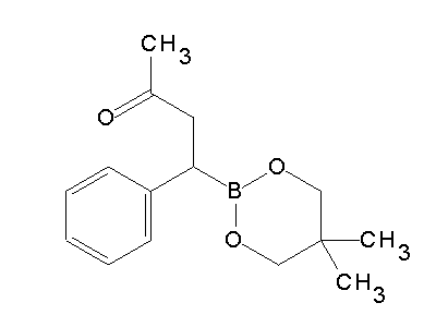 Chemical structure of 4-(5,5-dimethyl-1,3,2-dioxaborinan-2-yl)-4-phenylbutan-2-one