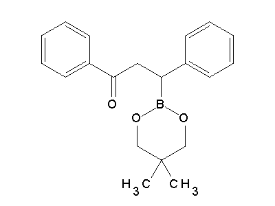 Chemical structure of 3-(5,5-dimethyl-1,3,2-dioxaborinan-2-yl)-1,3-diphenylpropan-1-one