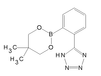 Chemical structure of 5-[2-(5,5-dimethyl-1,3,2-dioxaborinan-2-yl)phenyl]-1H-tetrazole