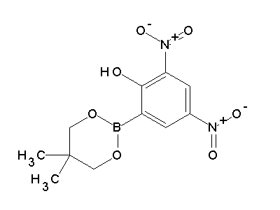 Chemical structure of 2-(5,5-dimethyl[1,3,2]dioxaborinan-2-yl)-4,6-dinitrophenol