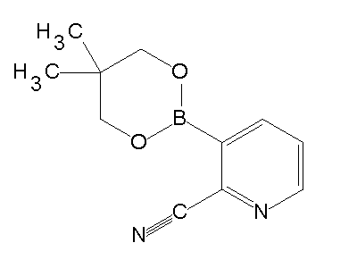 Chemical structure of 3-(5,5-dimethyl-[1,3,2]dioxaborinan-2-yl)picolinonitrile