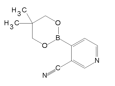 Chemical structure of 4-(5,5-dimethyl-[1,3,2]dioxaborinan-2-yl)nicotinonitrile