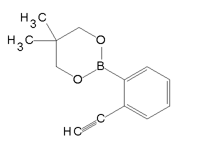 Chemical structure of 2-(2-ethynylphenyl)-5,5-dimethyl-1,3,2-dioxaborinane