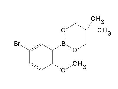 Chemical structure of 2-(5-bromo-2-methoxyphenyl)-5,5-dimethyl-1,3,2-dioxaborinane