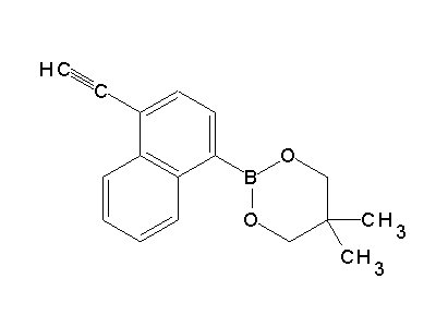 Chemical structure of 2-(4-ethynylnaphthalen-1-yl)-5,5-dimethyl-1,3,2-dioxaborinane