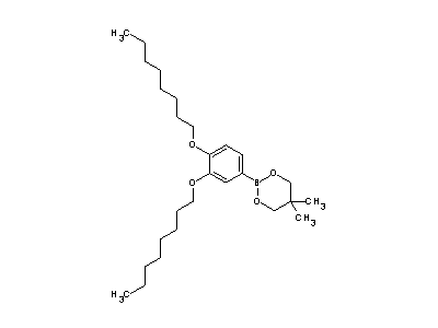 Chemical structure of 2,2-dimethyl-1,3-propanediyl 3,4-bis(octyloxy)phenylboronate