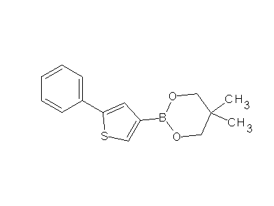 Chemical structure of 5-phenyl-3-(5,5-dimethyl-[1,3,2]dioxaborinan-2-yl)thiophene