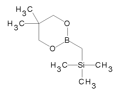 Chemical structure of 5,5-dimethyl-2-trimethylsilanylmethyl[1,3,2]dioxaborinane