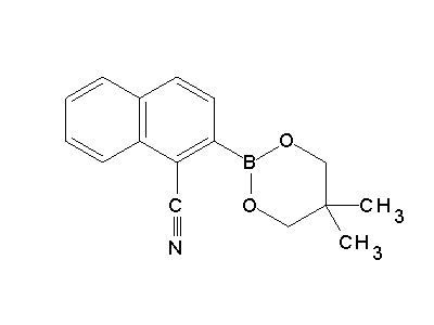 Chemical structure of 1-cyano-2-(5,5-dimethyl-1,3,2-dioxaborinan-2-yl)naphthalene