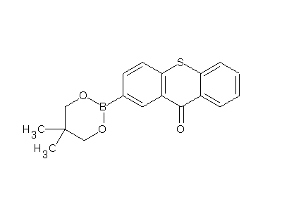 Chemical structure of 2-(5,5-dimethyl-1,3,2-dioxaborinan-2-yl)-9H-thioxanthen-9-one