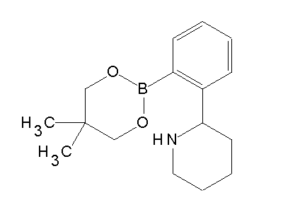 Chemical structure of 5,5-dimethyl-2-[2-(2-piperidyl)phenyl]-1,3,2-dioxaborinane