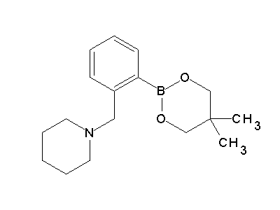 Chemical structure of 1-(2-(5,5-dimethyl-1,3,2-dioxaborinan-2-yl)benzyl)piperidine