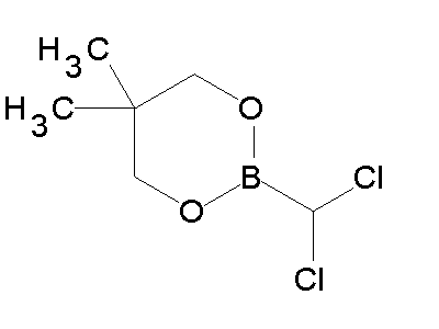 Chemical structure of 2-(dichloromethyl)-5,5-dimethyl-1,3,2-dioxaborinane