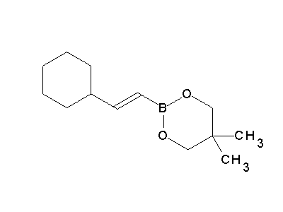 Chemical structure of 5,5-dimethyl-2-(2-cyclohexylethen-1-yl)-1,3,2-dioxaborinane