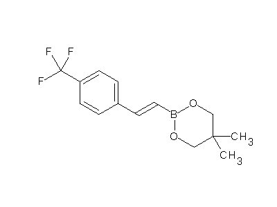 Chemical structure of 5,5-dimethyl-2-[2-(4-trifluoromethylphenyl)ethen-1-yl]-1,3,2-dioxaborinane