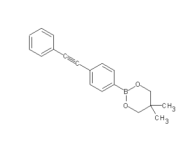 Chemical structure of 5,5-dimethyl-2-[4-(phenylethynyl)phenyl]-1,3,2-dioxaborinane