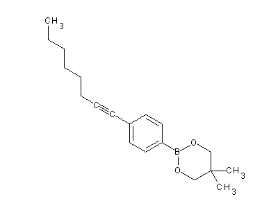 Chemical structure of 5,5-dimethyl-2-(4-(oct-1-yn-1-yl)phenyl)-1,3,2-dioxaborinane