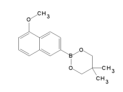 Chemical structure of 2-(5-methoxynaphthalen-2-yl)-5,5-dimethyl-1,3,2-dioxaborinane
