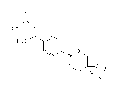 Chemical structure of 1-(4-(5,5-dimethyl-1,3,2-dioxaborinan-2-yl)phenyl)ethyl acetate